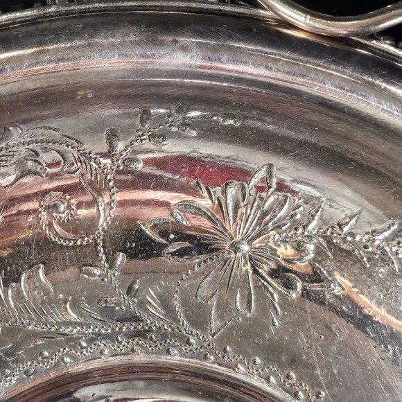 Rare Antique St Louis Silver Co Quadruple Silverplate Brides Basket - Picture 6 of 12